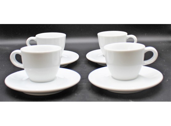 Sur La Table Procelain Teacups And Saucers - Set Of 4