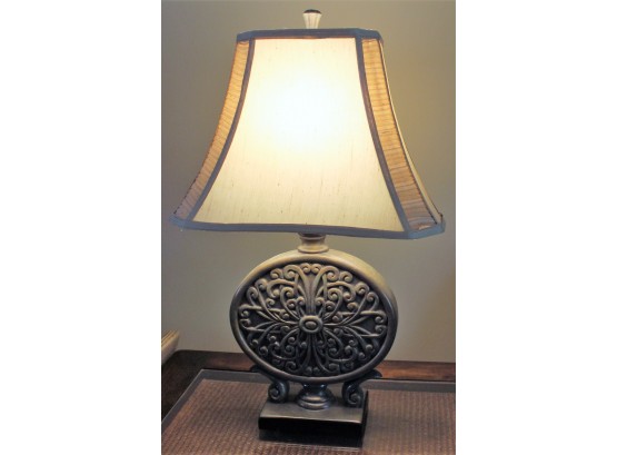 Stunning Embossed Charcoal Table Lamp