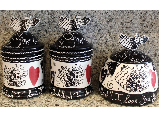 Handmade With Love By Joanne Delomba For Lotus Jars - 'I Love You' - Set Of 3