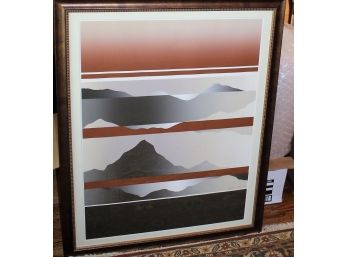 Mid-Century Modern 'DAWN I' Signed Framed And Matted Artist Signed W. Woodward (Warren)