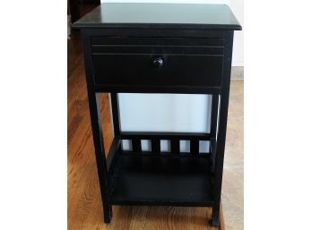 Distressed Black Composite Accent Table