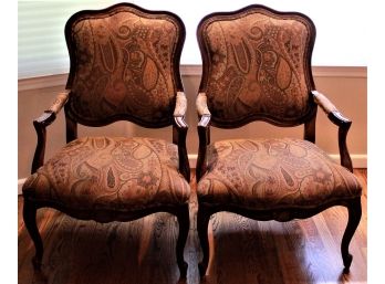 Stylish Pair Of Ethan Allen Accent Chairs