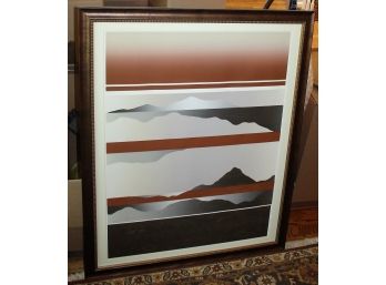 Mid-Century Modern 'DAWN I' Signed Framed And Matted Artist Signed W. Woodward (Warren)