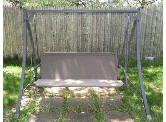 Metal Outdoor Swing With Canopy Top