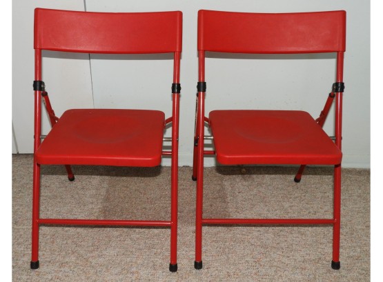 Safety First Children's Red Plastic Folding Chairs