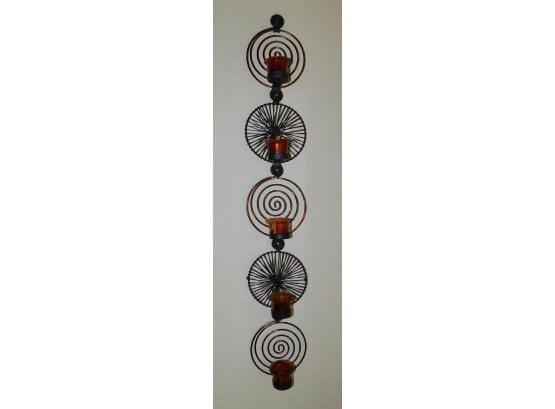 Metal Spiral Pattern Wall Mounted Candle Holder