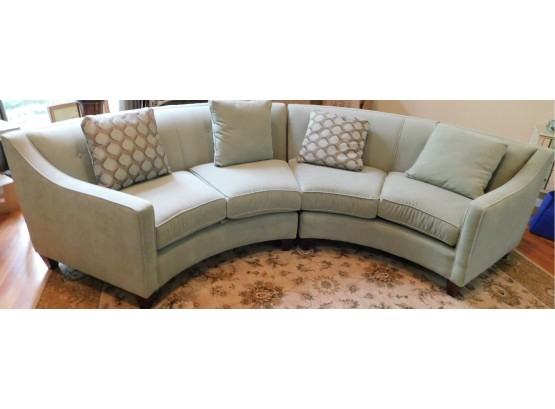 Paladin Industries - Green Fabric Sofa With 2 Sections And Decorative Pillows