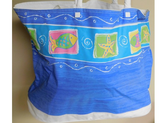 Vinyl Beach Bag With Sea Star Print
