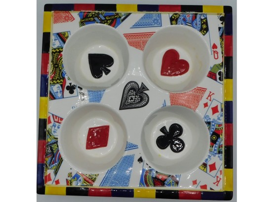 Playing Card Themed Chip & Dip Platter With 4 Sections