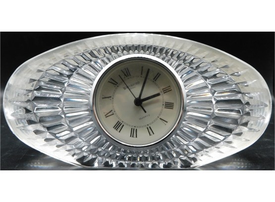 Waterford Crystal Oval Clock With Ribbed Edges