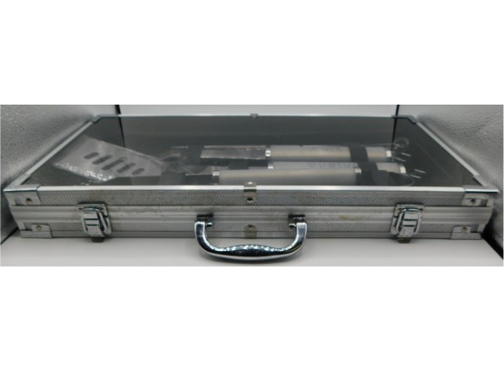 Stainless Steel 4 Piece Barbecue Set In Convenient Carry Case