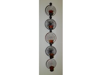 Metal Spiral Pattern Wall Mounted Candle Holder