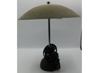Green Table Lamp With Metal Shade