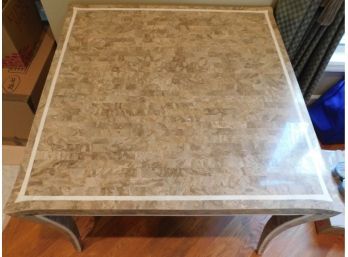 Square Gray Laminate Table With Faux Rock Design
