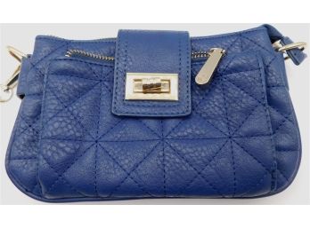 Charming Charlie Blue Faux Leather Handbag With Quilted Design