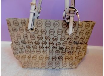 Michael Kors Tan Signature Fabric Tote Bag