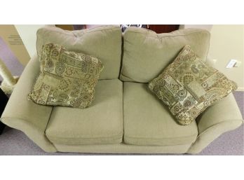 Bauhaus Green Loveseat With Decorative Pillows