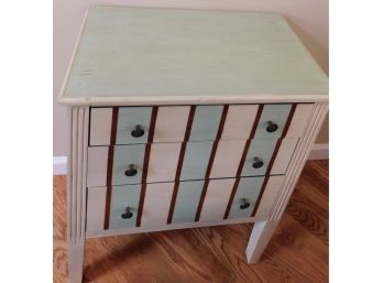 Solid Wooden 3 Drawer Dresser - Mint Green And White Painted