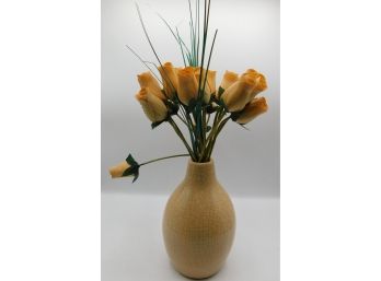 Decorative Ceramic Vase With Faux Tulips
