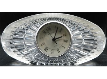 Waterford Crystal Oval Clock With Ribbed Edges