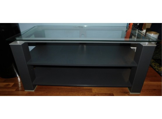 Glass Top TV Entertainment Table Elegant And Simple