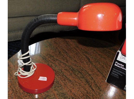 Red Flexible Arm Metal Desk Lamp