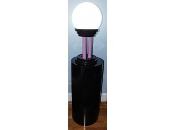 Modern Black & Purple Globe Table Lamp With Stylish Black Formica Stand
