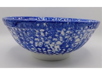 Roma Inc. Blue & White Spongeware Serving Bowl