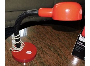 Red Flexible Arm Metal Desk Lamp