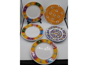 Fima Deruta Italian Painted Plate Set - Set Of 5