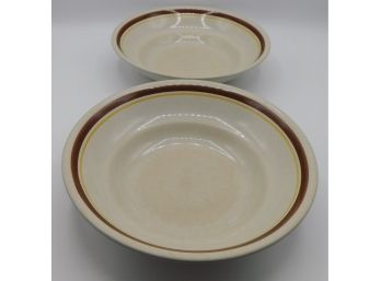 Pair Of DeVille Capri Collection By Jon Paul Stoneware Large Soup Bowls