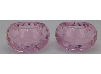 ShannoN By Godinger Pink Crystal Tea Light Holders