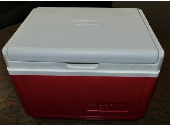 Small Red Coleman Plastic Carry Cooler