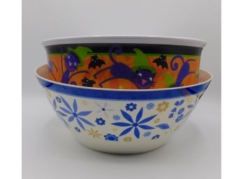 Pair Of Large Decorative Centerpiece Bowls
