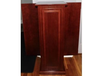 Cherry Stained Wood Compartmentalized CD Storage Unit