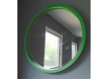Mid-Century  Green Hanging Circle Mirror