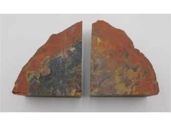 Pair Of Petrified Wood Rock Bookends