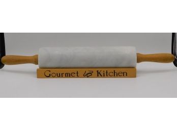 Gourmet Kitchen Marble Rolling Pin With Holder - Like New
