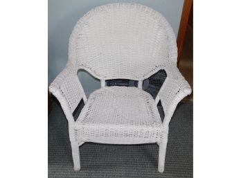 White Wicker Chair & Side Tables