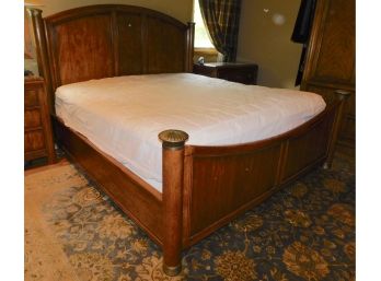 Solid Wood Bed Frame With Brass Detail - King Size