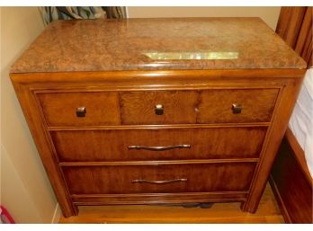 Stylish Marbled Stone Top Wooden  Night Table/Dresser