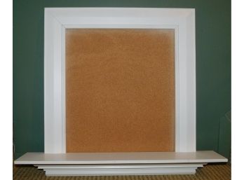 White Framed Cork Board With Push Pins