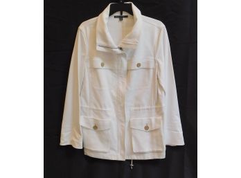 Lafayette White Utility Jacket, Size 10 - Like New