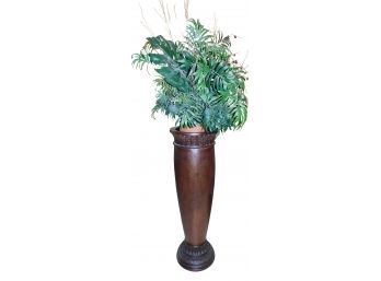 Tall Flower Vase With Faux Flowers
