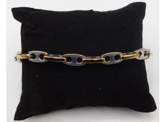 INOX Two Tone Silver And Gold Link Men's Bracelet