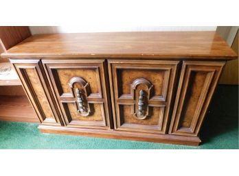 Vintage Solid Wooden 2 Drawer Console Stereo
