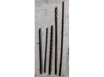 Lot Of 5 Extra Long Drill Bits