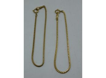 Pair Of 2 Matching Costume Gold Chain Necklaces