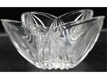 Decorative Cut Glass Candy Dish With Ribbed Tulip Design