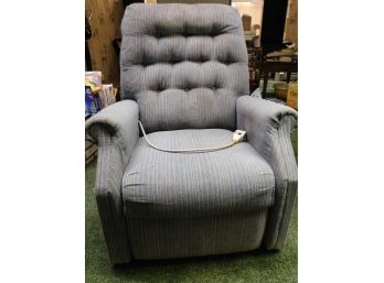Blue Fabric Electric Reclining Chair